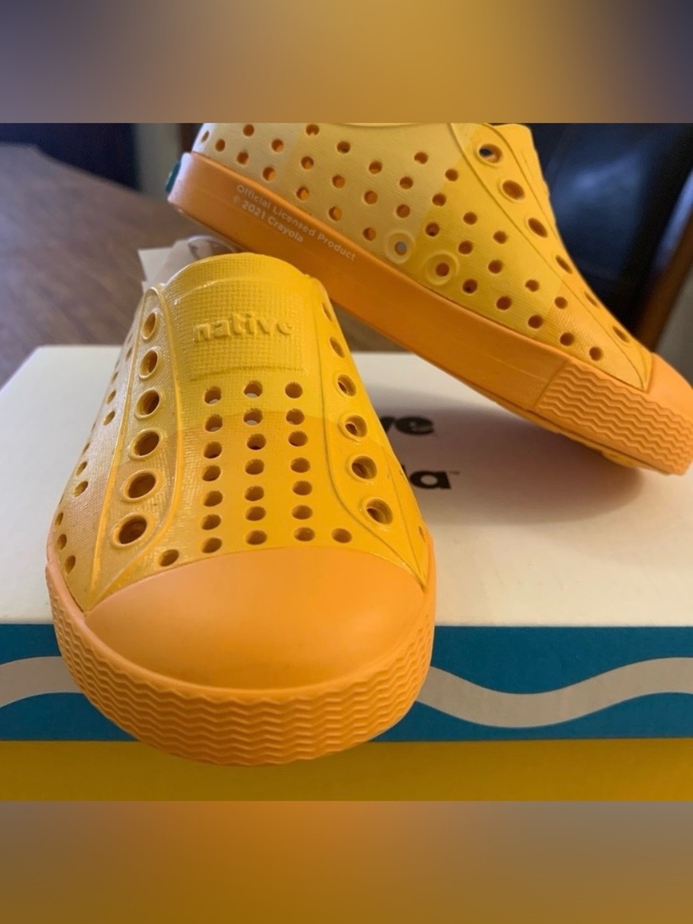 Native Kids Slip-On Water Shoes in Bright Yellow-Orange